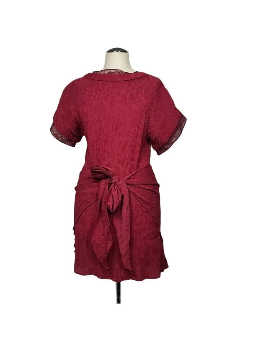 Princess Polly Shimmers Wrap Short Sleeve Crewneck Mini Dress 6